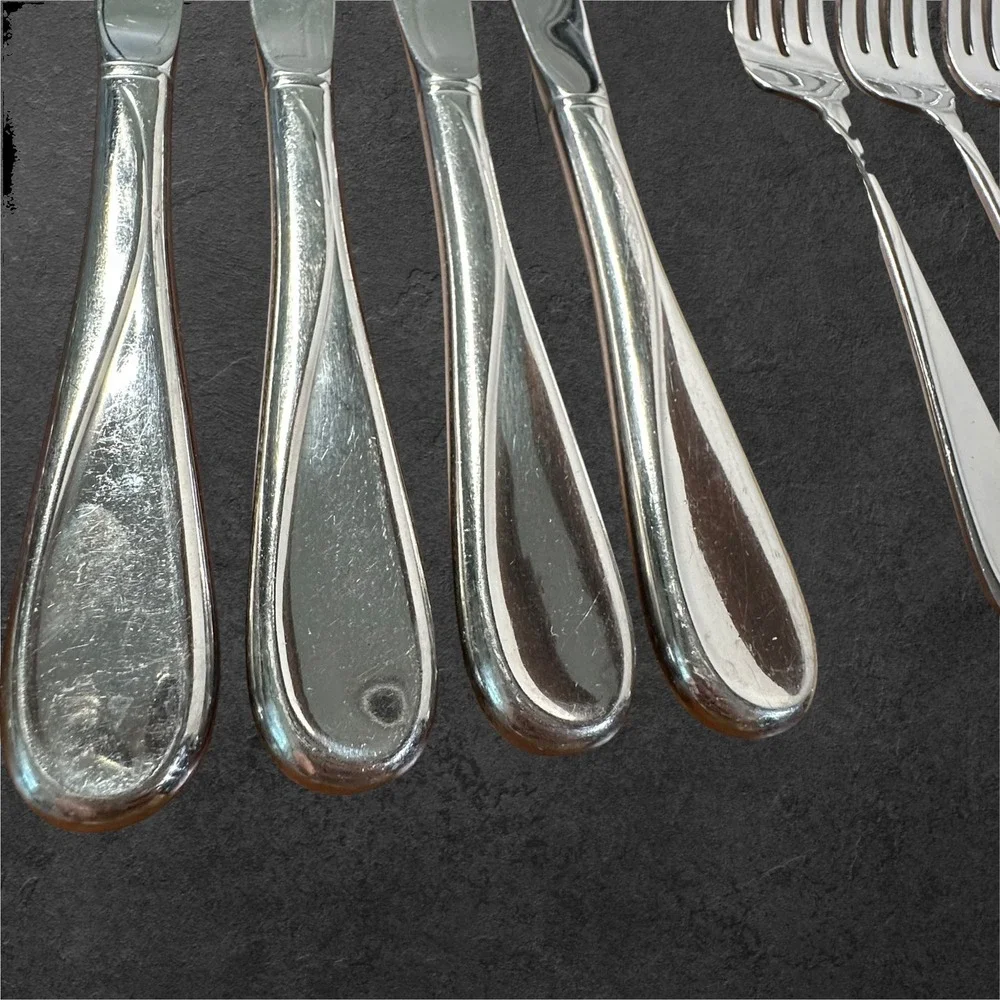 Oneida Flight Flatware Set 9pc Silver Stainless Steel 4 Knives 5 Salad Forks‎